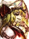  blonde_hair cong1991 flandre_scarlet hat smirk solo touhou wings 