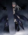  a_master_is_out dress frills hairband kakashichi knee_boots long_hair peeking_out pink_eyes rozen_maiden silver_hair suigintou wings 