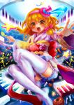  alternate_costume blonde_hair hands hat heart inuboe japanese_clothes kimono kirisame_marisa mini_top_hat open_mouth outstretched_arms outstretched_hand piano_keys short_hair smile solo spread_arms star thigh-highs thighhighs tomato top_hat touhou yellow_eyes 