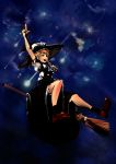  bad_id broom hat kirisame_marisa miatsushi pointing shooting_star solo touhou witch_hat 