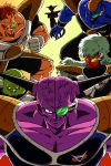  &gt;:) &gt;:d 6+boys :d armor blue_skin body_armor brown_hair burter captain_ginyu clenched_hand dragon_ball dragon_ball_z frieza ginyu_force gloves green_eyes green_skin grin guldo highres iron_tonic jeice long_hair looking_at_viewer male_focus multiple_boys muscle open_mouth purple_skin recoome red_eyes red_skin scouter smile spikes tail teeth veins white_hair 