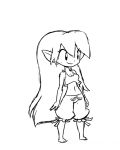  alternate_hairstyle animated animated_gif bloomers crop_top long_hair matt_bozon midriff monochrome navel pointy_ears shantae shantae_(character) sketch smile underwear very_long_hair 