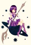  1girl bishoujo_senshi_sailor_moon boots brooch choker circlet cross-laced_footwear elbow_gloves full_body glaive gloves high_heel_boots high_heels jewelry neu_(5smey06) pleated_skirt purple_hair ribbon sailor_saturn saturn short_hair skirt solo tomoe_hotaru violet_eyes white_gloves 