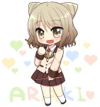  1girl angel_beats! araki_(angel_beats!) brown_eyes chibi drumsticks extra nananeko school_uniform short_hair silver_hair 