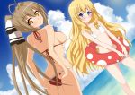  2girls absurdres amagi_brilliant_park bikini blonde_hair blue_eyes blush breasts drill_hair highres latifa_fleuranza long_hair looking_at_viewer multiple_girls sento_isuzu swimsuit very_long_hair 