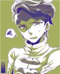  1boy earrings fureko029 headband jewelry jojo_no_kimyou_na_bouken kishibe_rohan limited_palette solo 