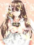  1girl artist_request bangs blush book brown_hair bury closed_eyes coco_(bury) hair_ribbon long_hair ribbon sidelocks solo 