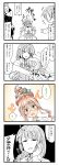  4girls 4koma ahoge akigumo_(kantai_collection) alternate_hairstyle blouse blush bowtie braid comic crying double_bun glasses hair_ribbon hand_on_own_cheek hand_on_own_face highres kamelie kantai_collection long_hair long_sleeves makigumo_(kantai_collection) multiple_girls open_mouth out_of_frame pink_hair ribbon school_uniform serafuku single_braid sleeves_past_wrists smile translation_request twintails yuugumo_(kantai_collection) 