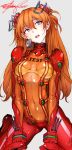  1girl 2015 blue_eyes bodysuit breasts covered_navel dated english evangelion:_2.0_you_can_(not)_advance fishine long_hair neon_genesis_evangelion orange_hair plugsuit rebuild_of_evangelion solo souryuu_asuka_langley 