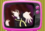  brown_eyes brown_hair girl kujikawa_rise persona persona_4 solo television twintails 