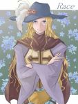  1boy blonde_hair blue_eyes cape flower green_(gurin) hat long_hair rassius_luine solo tales_of_(series) tales_of_eternia 