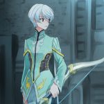  bow_(weapon) male_focus mikleo_(tales) short_hair solo tales_of_(series) tales_of_zestiria violet_eyes weapon white_hair 