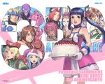  5girls 6+boys akikazu_mizuno blonde_hair blue_eyes blue_hair brown_hair cake cream dark_skin elenor_camuel fonewearl fonewm food fork fruit girls goggles hair_ornament hat hucaseal hucast humar hunewearl logo looking_at_viewer momoka multiple_boys multiple_girls open_mouth phantasy_star phantasy_star_online pointy_ears ramar ramarl red_eyes sega smile twintails 