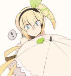  ! 1girl blonde_hair dress edna_(tales) frog side_ponytail solo tales_of_(series) tales_of_zestiria uhiha318 umbrella 