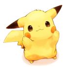  :3 blush_stickers brown_eyes ears from_above looking_at_viewer mochi_(empty_p) no_humans pikachu pointy_ears pokemon pokemon_(creature) simple_background smile tail white_background 