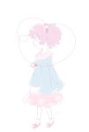  ankle_socks blue_shirt dotmaru frilled_collar from_side hair_ornament headband heart_hair_ornament komeiji_satori open_mouth pink_hair pink_skirt shirt short_hair skirt slippers solo third_eye touhou violet_eyes 