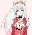  1girl green_eyes lailah_(tales) long_hair open_mouth ponytail smile solo tales_of_(series) tales_of_zestiria uhiha318 white_hair 