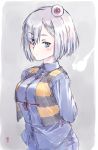  1girl gegege_no_kitarou hakaba_kitarou hamakaze_(kantai_collection) kantai_collection kitarou kitarou_(cosplay) shirt short_hair suzumaru vest white_hair 