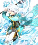  male_focus mikleo_(tales) open_mouth short_hair staff tales_of_(series) tales_of_zestiria violet_eyes water white_hair 