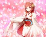 1girl blush cape cherry_blossoms fire_emblem fire_emblem_if highres marun_steak red_eyes redhead sakura_(fire_emblem_if) solo 