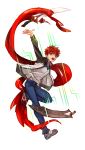  1boy emiya_shirou fate/stay_night fate_(series) highres jacket kanshou_&amp;_bakuya redhead sash solo sunday31 sword track_jacket weapon 