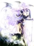  1girl axe breasts camilla_(fire_emblem_if) cleavage fire_emblem fire_emblem_if flower hair_over_one_eye kuzumosu long_hair purple_hair weapon 