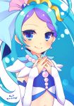  ahoge blue_eyes blue_hair blush cure_mermaid dress go!_princess_precure kaidou_minami long_hair magical_girl ponytail smile 