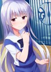  1girl blush dacchi gate grisaia_no_kajitsu highres kazami_kazuki long_hair looking_at_viewer purple_hair school_uniform solo very_long_hair violet_eyes 