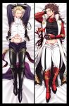  2boys abs armored_boots blonde_hair brown_hair dakimakura fire_emblem fire_emblem_if gauntlets gloves highres long_hair marx_(fire_emblem_if) multiple_boys open_mouth ryouma_(fire_emblem_if) u_(lastcrime) 