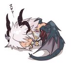  1boy :3 chibi dragon_boy dragon_tail dragon_wings fate/grand_order fate_(series) horns maho_(boku_no_kao_wo_otabeyo) saber_of_black siegfried_(fate/grand_order) sleeping solo tail white_hair wings 