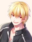  1boy absurdres blonde_hair fang fate/stay_night fate_(series) gilgamesh ha84no highres red_eyes solo 