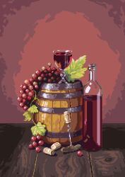  alcohol barrel bottle cup drinking_glass food food_focus fruit grapes indoors leaf no_humans original pixel_art pixel_art_journey wine wine_glass wooden_floor 