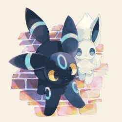  alternate_color black_eyes blue_eyes closed_mouth colored_sclera eevee highres merino_(merino_9999) no_humans pokemon pokemon_(creature) shiny_pokemon smile standing tail umbreon yellow_sclera 
