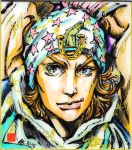  1boy ashiya_kouhei hat johnny_joestar jojo_no_kimyou_na_bouken marker_(medium) official_style solo steel_ball_run traditional_media 