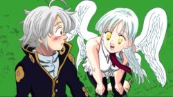 1boy 1girl couple elizabeth_liones estarossa nanatsu_no_taizai silver_hair