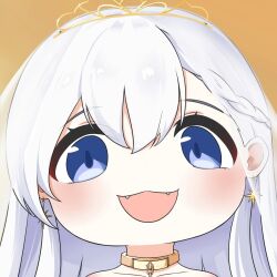 1girl azur_lane belfast_(azur_lane) fangs happy long_hair open_mouth quancy