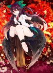  1girl arm_cannon bow brown_hair hair_bow long_hair mikomo0106 mismatched_footwear red_eyes reiuji_utsuho solo third_eye touhou weapon wings 