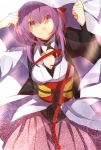  1girl cloak fate/stay_night fate_(series) imaginary_around japanese_clothes kimono kuriiro_benishi matou_sakura obi purple_hair sash solo violet_eyes 