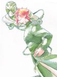 1boy from_side gakuran hierophant_green iwai03 jojo_no_kimyou_na_bouken kakyouin_noriaki male_focus redhead school_uniform smile stand_(jojo) tentacles traditional_media watercolor_(medium) 