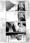  3girls 4koma alternate_costume aoki_hagane_no_arpeggio cat_tail comic crossover fleeing highres jun&#039;you_(kantai_collection) kaname_aomame kantai_collection kongou_(aoki_hagane_no_arpeggio) monochrome multiple_girls nude ryuujou_(kantai_collection) sweatdrop sword tail translation_request weapon 