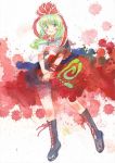  1girl kagiyama_hina misawa_hiroshi solo touhou traditional_media watercolor_(medium) 