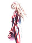  1girl blonde_hair from_side hair_ornament highres iwai_ryou long_hair neon_genesis_evangelion orange_hair plugsuit simple_background skinny small_breasts solo souryuu_asuka_langley two_side_up white_background 