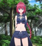  1girl braid highres kurosaki_mea maroon_hair screencap short_hair to_love-ru to_love-ru_darkness violet_eyes 