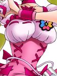  1girl breasts choker close-up commentary_request corset cure_peach eunos fresh_precure! frills momozono_love precure puffy_short_sleeves puffy_sleeves short_sleeves wristband 
