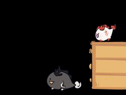  :d animated animated_gif arknights black_outline blinking chest_of_drawers chinese_commentary commentary_request creature dragon_bubble_(arknights) excited jitome jumping nian_(arknights) no_humans notice_lines open_mouth outline puff_of_air simple_background smile sweatdrop tail tail_wagging violet_eyes wang_(arknights) white_background yellow_eyes yi_zhi_renlei_de_hao_pengyou 