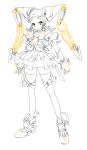  alternate_costume armor armored_dress boots cure_lemonade kasugano_urara legs magical_girl monochrome nekomamire precure pretty_cure skirt solo spot_color thighhighs twintails yes!_precure_5 yes!_pretty_cure_5 