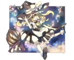  blonde_hair braid broom hat kiris kirisame_marisa short_hair solo touhou witch_hat yellow_eyes 