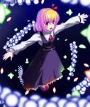  danmaku fang guang open_mouth outstretched_arms red_eyes rumia short_hair spread_arms touhou 
