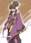  black_hair blue_eyes bow_(weapon) male ponytail raven smile solo tales_of_(series) tales_of_vesperia weapon 
