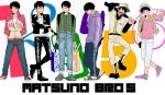  6+boys bag baseball_uniform black_hair brothers capri_pants choromatsu closed_eyes hands_in_pockets hat hoodie ichimatsu jacket jyushimatsu karamatsu multiple_boys one_eye_closed osomatsu-kun osomatsu-san osomatsu_(osomatsu-kun) pants plaid plaid_shirt porkpie_hat sandals self_shot sextuplets shirt shoes siblings simple_background sneakers sportswear sunglasses sunglasses_removed surgical_mask todomatsu track_pants v white_background yuya_(shina0813) 